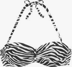VENICE BEACH Bandeau Bikini Tops Bandeau Bikinitop Dames Zwart / Wit