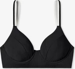 Schiesser Bikini Tops Met Beugel T-shirt Bh Bikinitop Aqua Californian Dream Dames Zwart