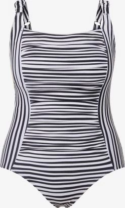 Ulla Popken Grote Cups Badpak Dames Zwart / Wit