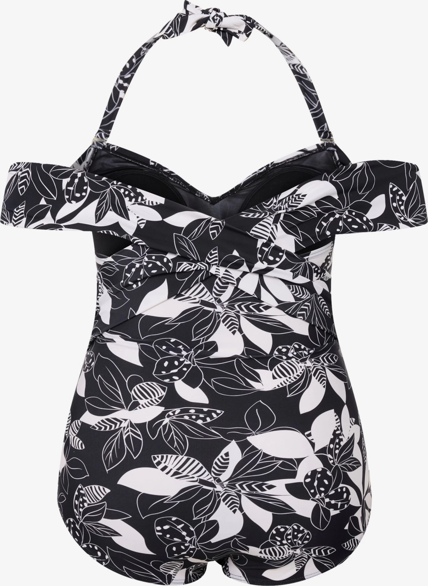 Ulla Popken Halter Badpakken Badpak Dames Zwart / Wit 4 Ulla Popken Halter Badpakken Badpak Dames Zwart / Wit - Afbeelding 2