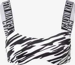 Calvin Klein Swimwear Bikini Tops Met Beugel Bustier Bikinitop Dames Zwart / Wit