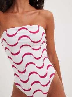 NA-KD Bandeau Badpakken Bandeau Badpak Dames Wit -Bikini Verkoop 3a278fc191e4698d16e098f0995f2492