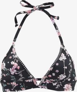 Sunseeker Triangel Bikini Tops Triangel Bikinitop Ditsy Dames Zwart