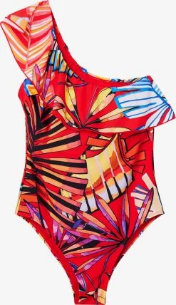 Desigual Badpakken Zonder Beugel Bustier Badpak Dames Knalrood