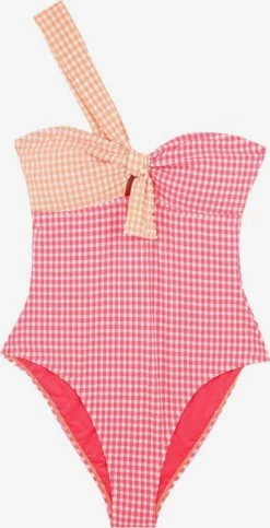 Scalpers Grote Cups Badpak Vichy Dames Lichtoranje / Donkerroze
