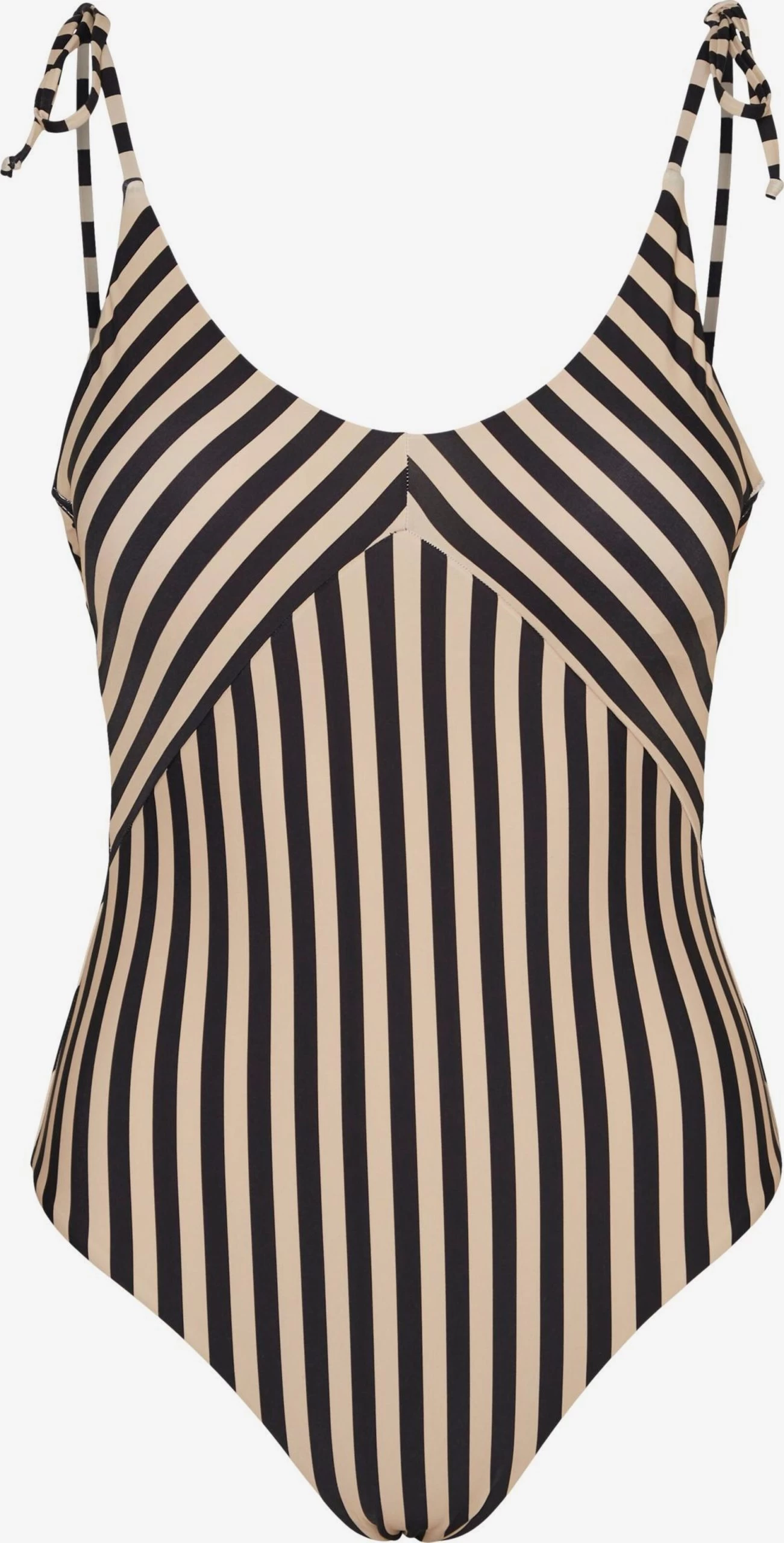 Vero Moda Grote Cups Triangel Badpak ANJU Dames Beige / Zwart 3 Vero Moda Grote Cups Triangel Badpak ANJU Dames Beige / Zwart