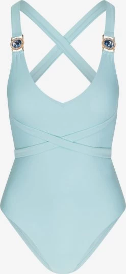 Grote Cups Bustier Badpak Amour Dames Pastelblauw