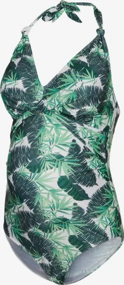 Mamalicious Halter Badpakken Badpak Gaia Dames Smaragd / Jade Groen