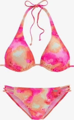 VENICE BEACH Grote Cups T-shirt Bh Bikini Dames Oranje / Pink