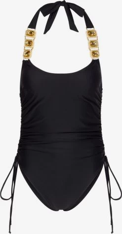 Halter Badpakken Bustier Badpak Dames Zwart