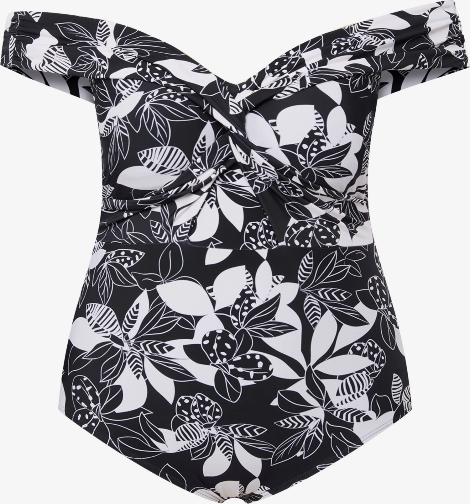 Ulla Popken Halter Badpakken Badpak Dames Zwart / Wit 5 Ulla Popken Halter Badpakken Badpak Dames Zwart / Wit - Afbeelding 3