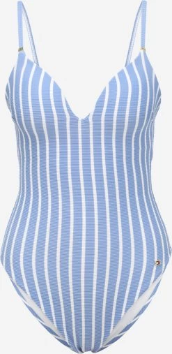 Grote Cups Bustier Badpak Dames Lichtblauw