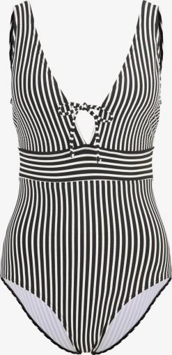 S.Oliver Grote Cups Triangel Badpak Dames Zwart / Wit