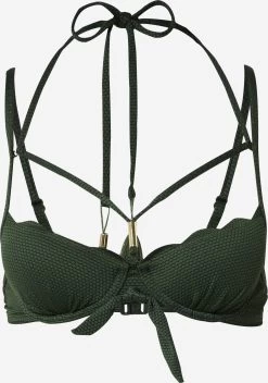 Hunkemöller Bikini Tops Met Beugel Balconette Bikinitop Scallop Dames Donkergroen