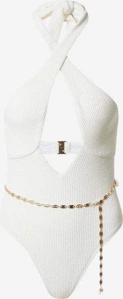 RIVER ISLAND Halter Badpakken High Neck Badpak Dames Crème