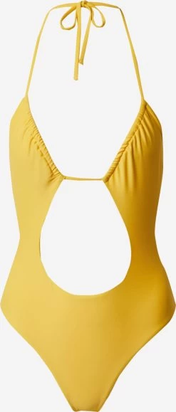 Halter Badpakken Triangel Badpak Valentina Dames Goudgeel