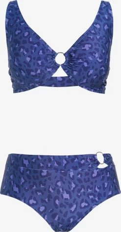 Ulla Popken Grote Cups T-shirt Bh Bikini Dames Indigo / Duifblauw / Lichtblauw