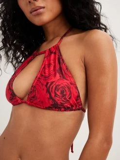 NA-KD Bikini Tops High Neck Bikinitop Dames Rood / Bordeaux