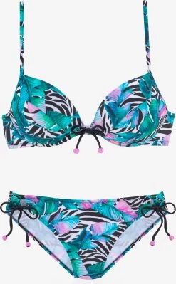 Beugel Bikinis Push-up Bikini Dames Blauw